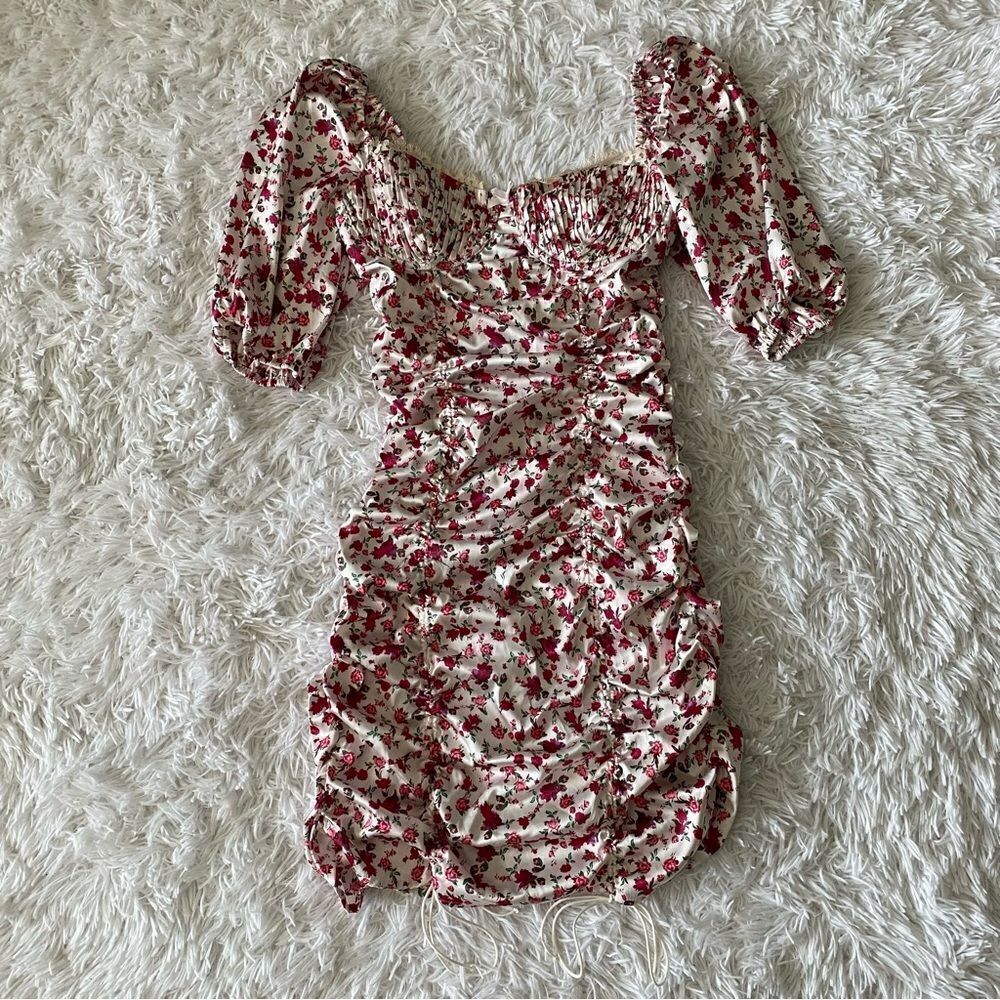 For Love and Lemons Melrose Silky Floral Bustier Coquette Mini Dress Size S - Picture 3 of 10